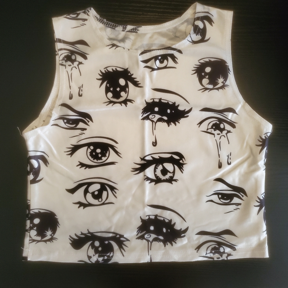Anime Eyes Crop Tank Top